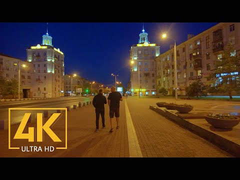 Trip to Zaporizhzhia, Ukraine - 4K City Walking Tour with City Sounds