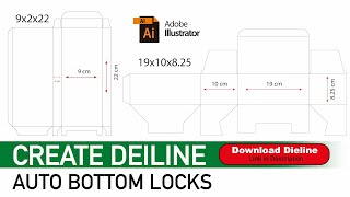 Create Dielines - Auto Bottom Locks - Difference Sizes - Adobe Illustrator - Packaging Design