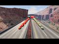 Tiny Pixar Cars vs Giant Cars on Utah Mega Ramp 🚗💥 | Extreme Size Challenge in BeamNG.drive