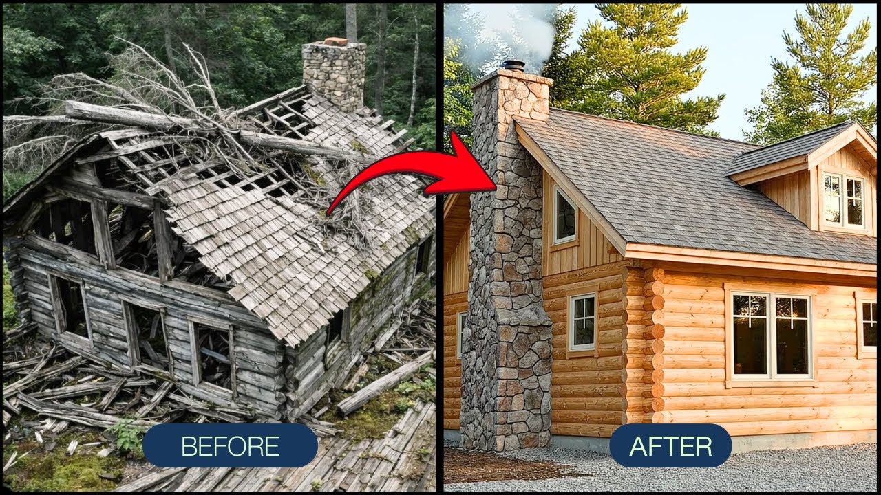 We Found an Abandoned Cabin in the Forest | Full Restoration (ASMR)