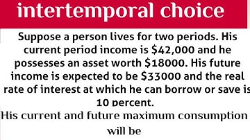intertemporal choice Example #intertemporalBudgetConstraint