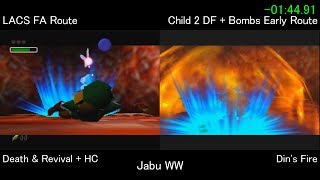 N64 MST Comparison LACS Fire Arrows Route vs Child 2 Dins Fire + Bombs Early Route