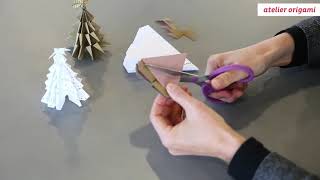 Fabriquer un sapin 3D et son étoile en origami avec Sayaka Hodoshima, professeure d'origami