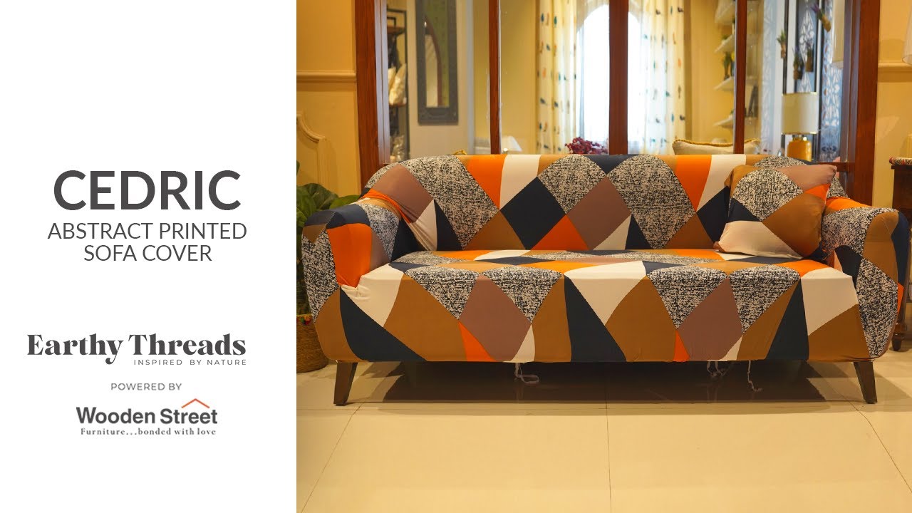 Cedric Modern Abstract Printed 3 Seater Sofa Cover AntiSlip Sofa