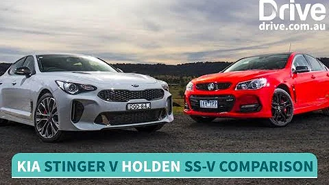 2017 Kia Stinger vs Holden Commodore SS-V Redline Comparison | Drive.com.au