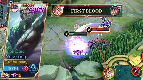 THE HARDEST META TANK OFFLANE I EVER MET IN EXP LANE USING YU ZHONG - MLBB