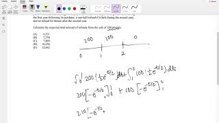 SOA Exam P Question 37 | Expected Value of Exponential Distribution