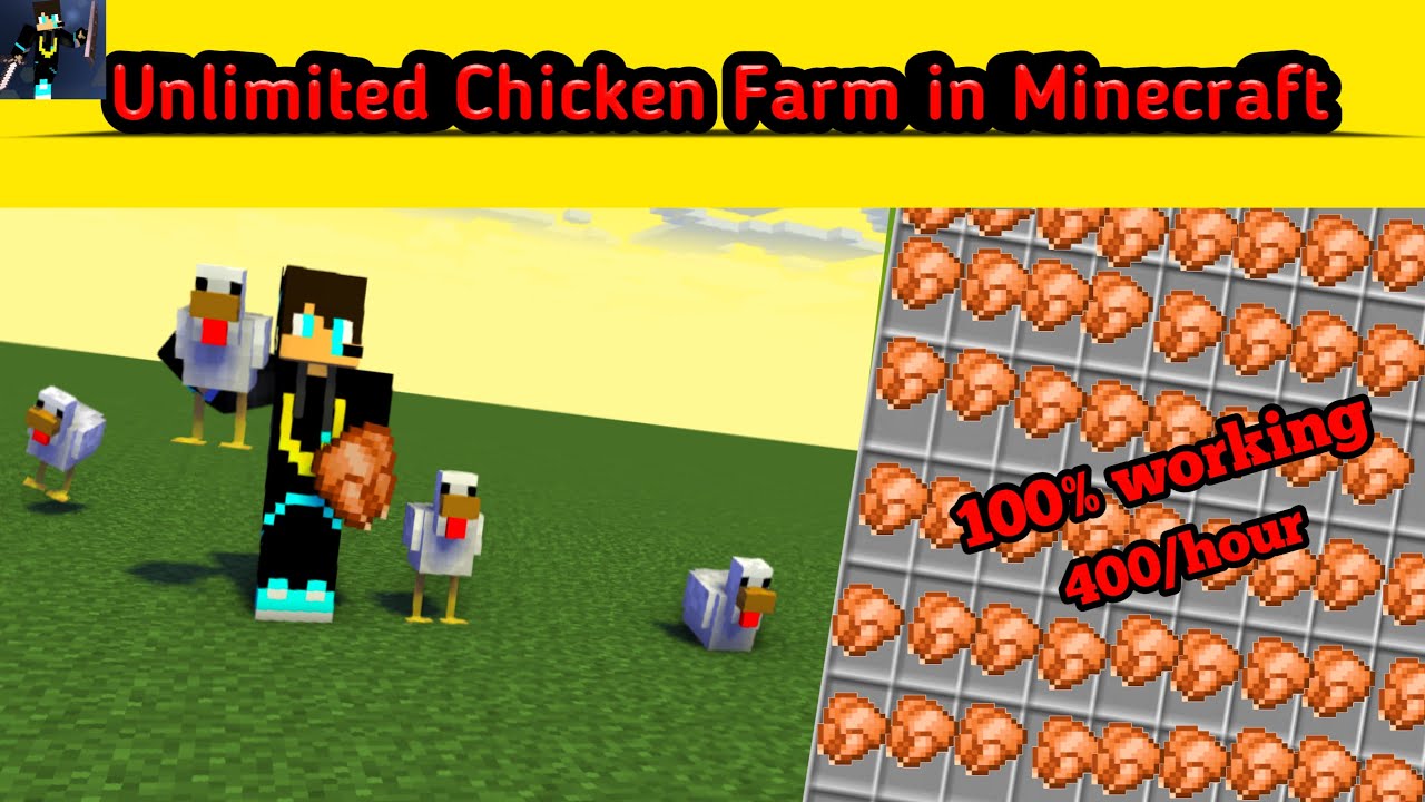 How to make infinite cooked chicken farm in Minecraft Working in all