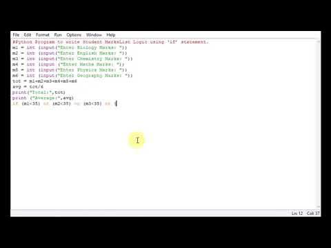 Python Program to write Student MarksList Logic using ‘if’ statement.12 ...