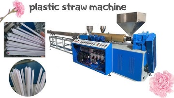 Twisted 3 Colors Plastic Straw Extrusion Making Machine with  Cross Line Oblique Cutting