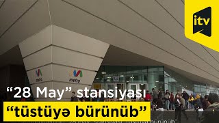 Bakı Metropoliteninin 28 May Stansiyası Tüstüyə Bürünüb