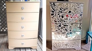 Heyyy! In this video my roommate and I share how we transformed her Goodwill dresser and night stands into mirrored cuteness! 