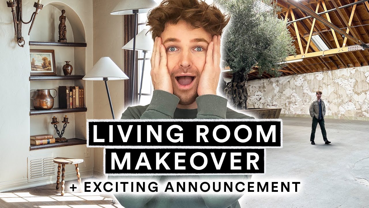 EXTREME LIVING ROOM MAKEOVER + Exciting Announcement Part 4 Furniture ...