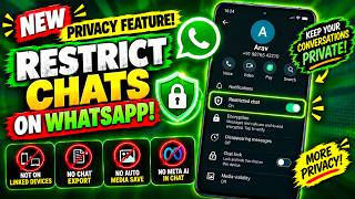 NEW! Restrict Any Chat on WhatsApp!🔥| Protect Your Private Chats