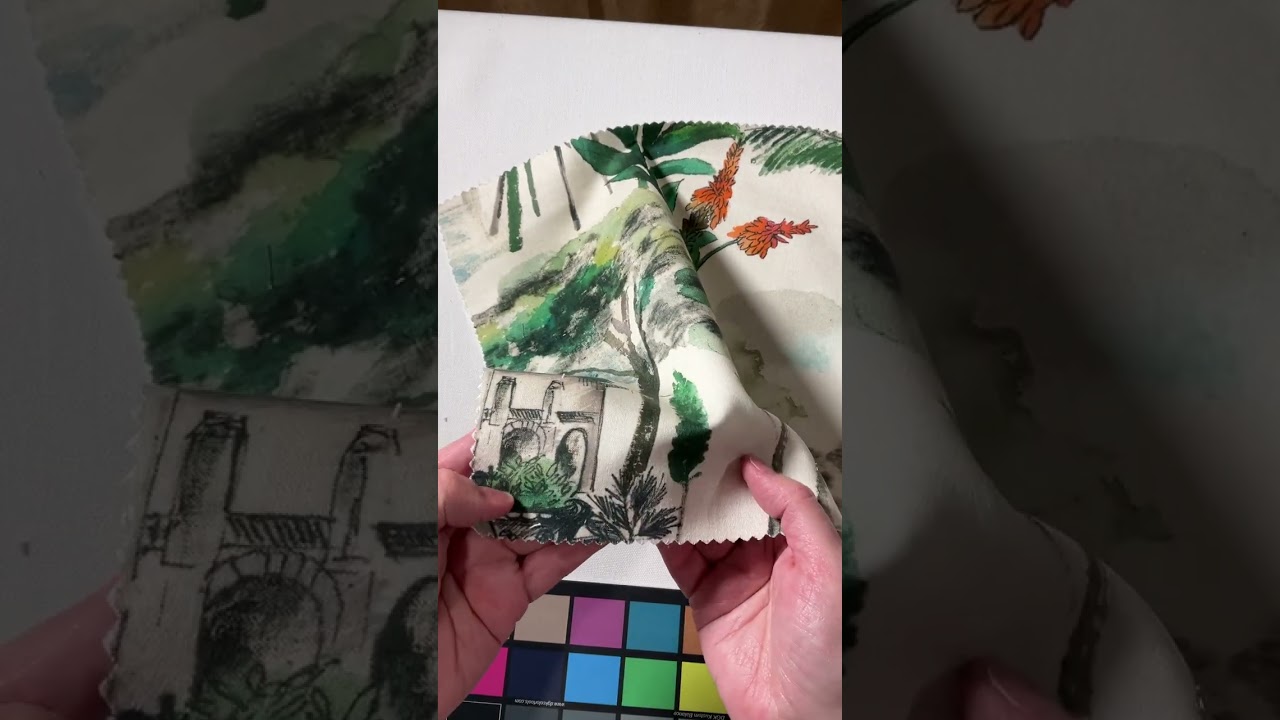 STOF France Digital Minorque Satin Multicolore | Medium Weight Satin Fabric | Home Decor Fabric |...