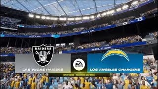 madden nfl 24 - las vegas raiders vs los angeles chargers simulation ps5 week 1 (madden 25 rosters)