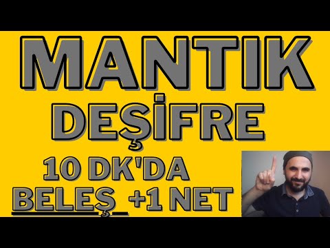 MANTIK Konu Anlatımı ( ÖSYM KESİN SORUYOR ) [10 dakikada] YKS AYT TYT 9.Sınıf Mantık soru çözümü