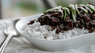 Korean Black Bean Sauce with Rice - Easy Vegan Jjajangbap Recipe