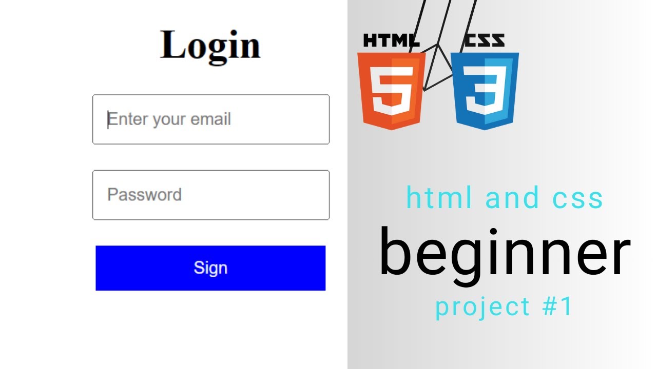 How to make login form in Html & Css basic project - YouTube