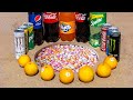 ORANGE FRUIT and Cola, Different Fanta, Monster, Lipton and Other Sodas vs Many Mentos Underground!