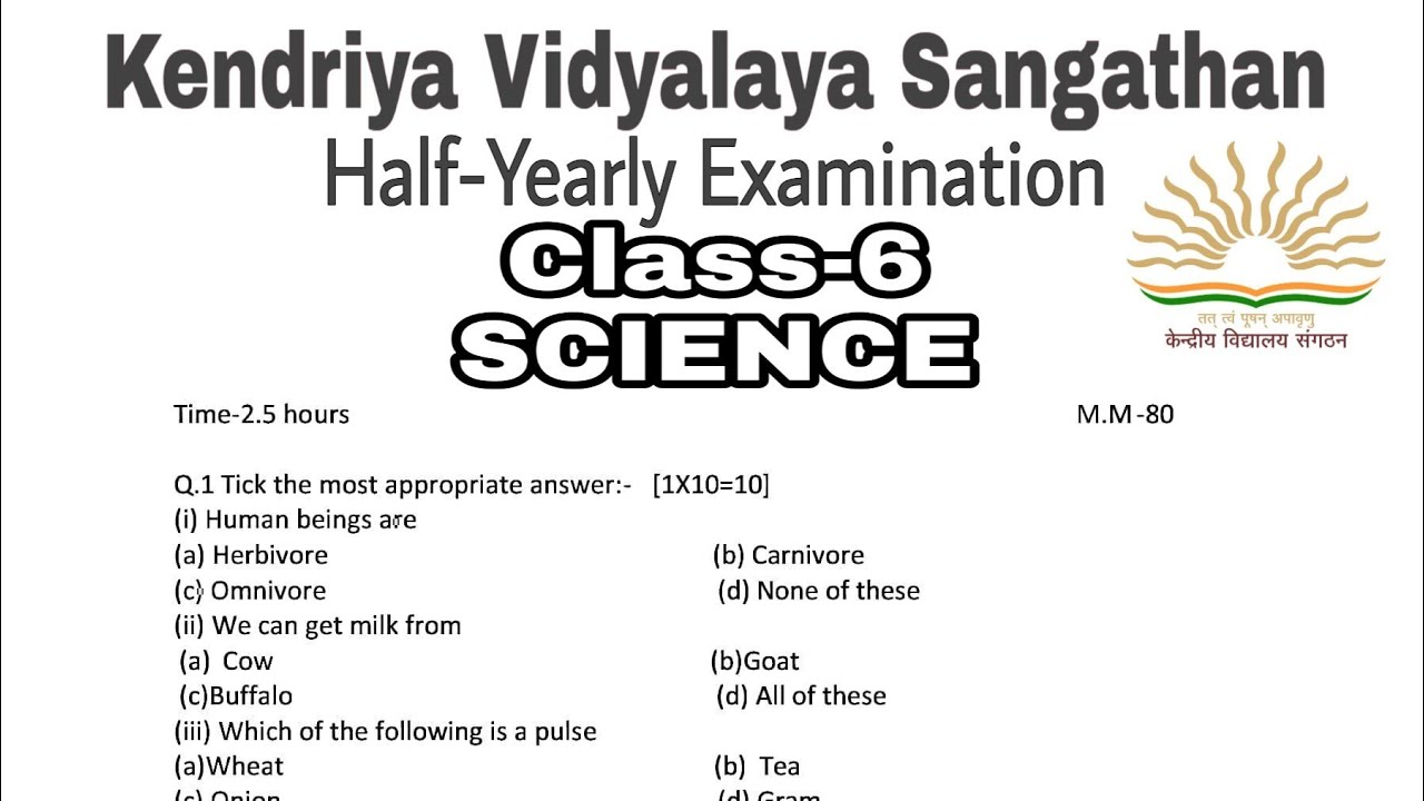 assignment for class 6 science