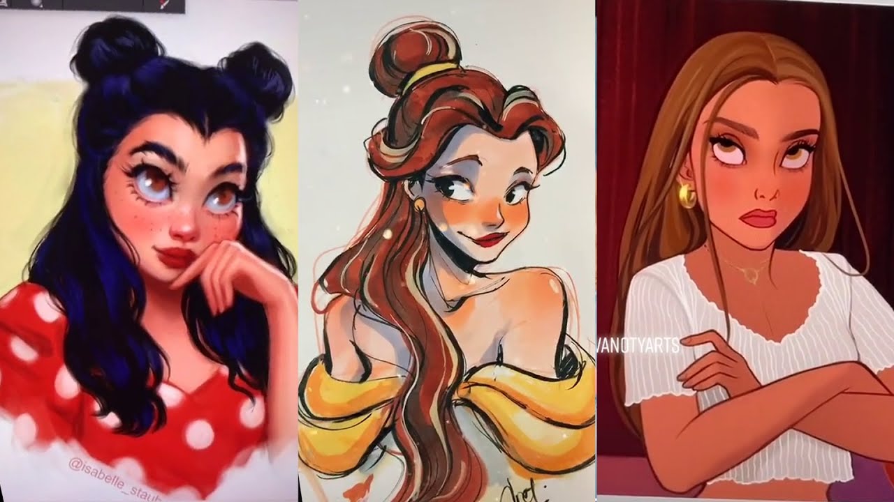 Art I Found On TikTok V100 - ✨ Disney Princesses GlowUp✨🎨 