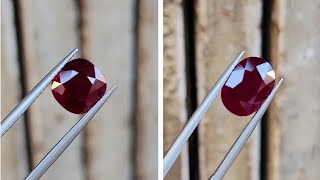 Celebrity Natural Ruby's - Origin Burma - Weight 3.37 Carat VS 4.06 Carat Profile
