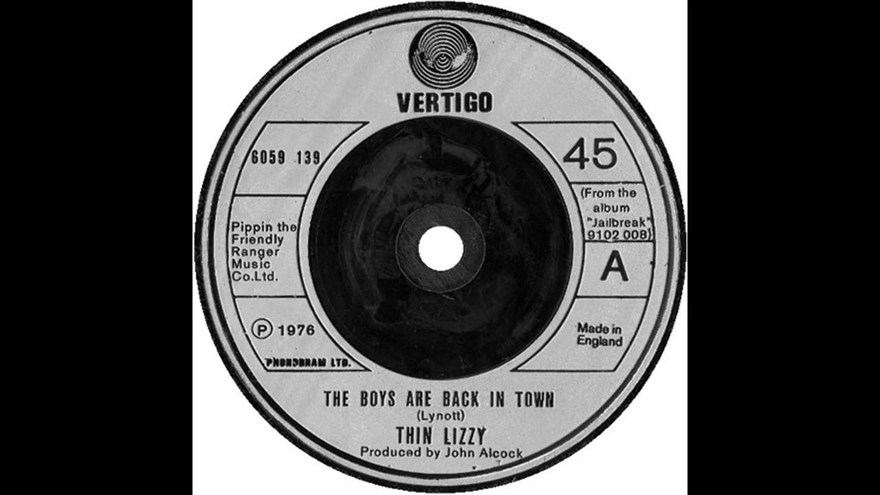UK New Entry 1976 (140) Thin Lizzy - The Boys Are Back In Town