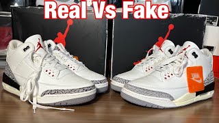 Air Jordan 3 White Cement Reimagined Real Vs Fake Review.