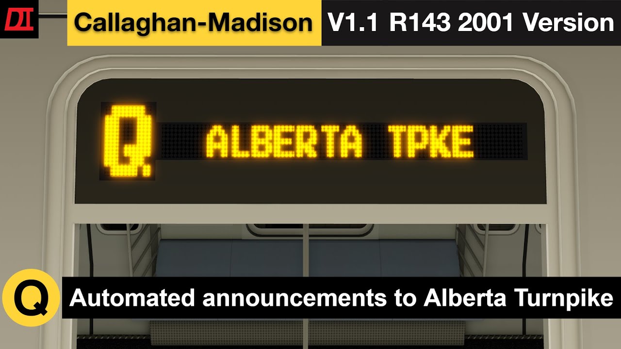 Roblox: PTA R143 Q Train Announcements to Alberta Turnpike - YouTube
