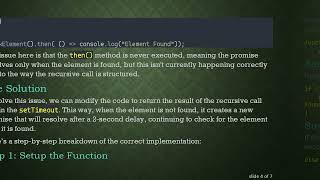 How to Use Promises with Recursion and setTimeout for DOM Element Checks