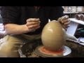 Making / Throwing a Giant Pottery Easter Egg on the wheel