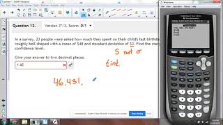 MAT130: Chapter 8 - Tinterval Ex