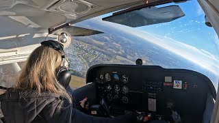 Julia Hudepohl's first airplane solo at Sporty's Academy