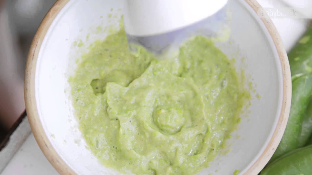 How to make baby food banana/peas puree by Babybite.dk YouTube