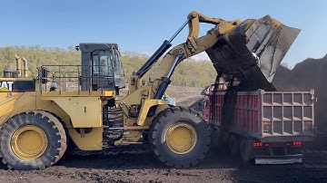 Caterpillar 992G Wheel Loader With Huge Coal Bucket Loading Trucks - Sotiriadis/Labrianidis Mining