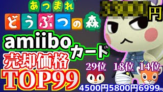 【どうぶつの森】amiiboカード売却価格　TOP99ランキング【メルカリ】