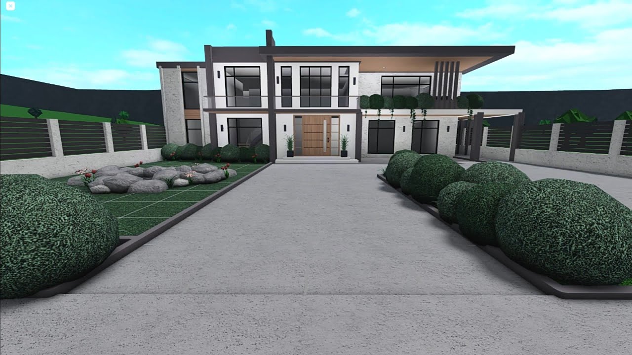ROBLOX BLOXBURG MODERN SPEEDBUILD 50K -Modern house exterior | #roblox ...