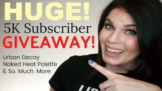 (CLOSED) HUGE 5k Subscriber Giveaway | Win Urban Decay Naked Heat Palette + More! | @girlythingsby_e