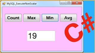 C Mysql Executescalar - Execute Count, Max Min, Avg In C