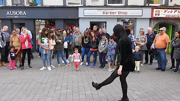 Shop Street Galway, Ireland - Young Lady Irish Dancing