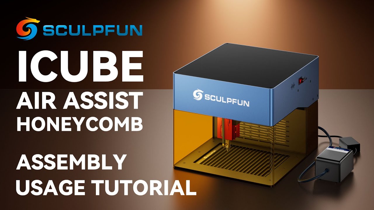 SCULPFUN iCube Laser Engraver Honeycomb Panel & 15L/Min Air Pump