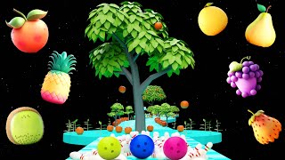 Learn Fruits with Bowling ball Play for kids! Bowling Ball adventure -Kutty Kids TV