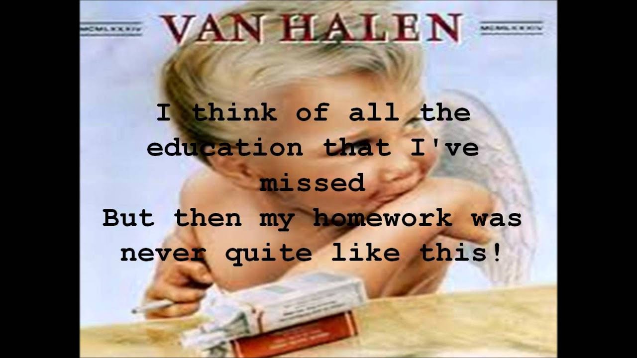 Hot for Teacher Van Halen Lyric Video YouTube