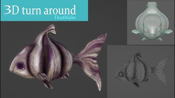 Maya / 3D Garlic fish turnaround model / quixel