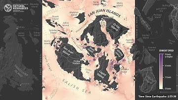 Tsunami current velocity simulation for the San Juan Islands, Wash.