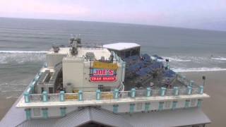 Flight over Joe's Crab Shack and ocean