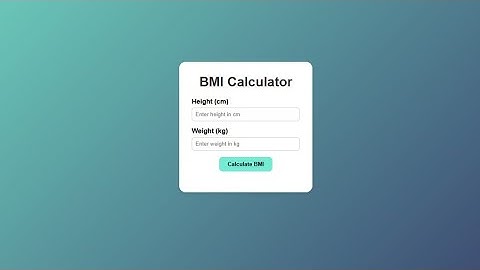 "BMI Calculator in JavaScript | Check Your Body Mass Index with Simple Code"
