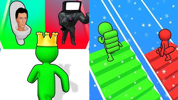 Max Levels Bridge Race 3D Vs Giant Rush 3D 😼😽🙂😚👿😻🙊 All New Max Update Mobile Gameplay WE21