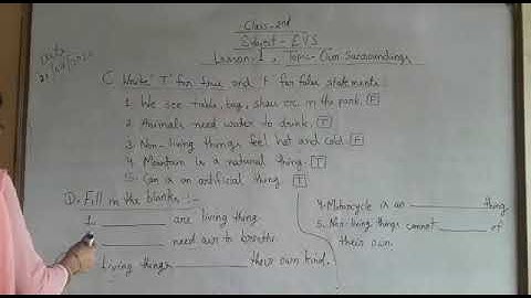 Class-II, Sub-EVS, Ch-1, Topic-Our Surroundings